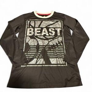 Kids Long Sleeve Graphic Tee - Black 'Beast' Design